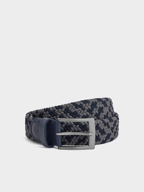 Ceinture tressée bleu marine et anthracite - Father & Sons   - 1 