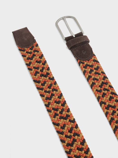 Ceinture tressée rouille et marron - Father & Sons   - 2 