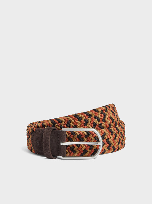 Ceinture tressée rouille et marron - Father & Sons   - 1 