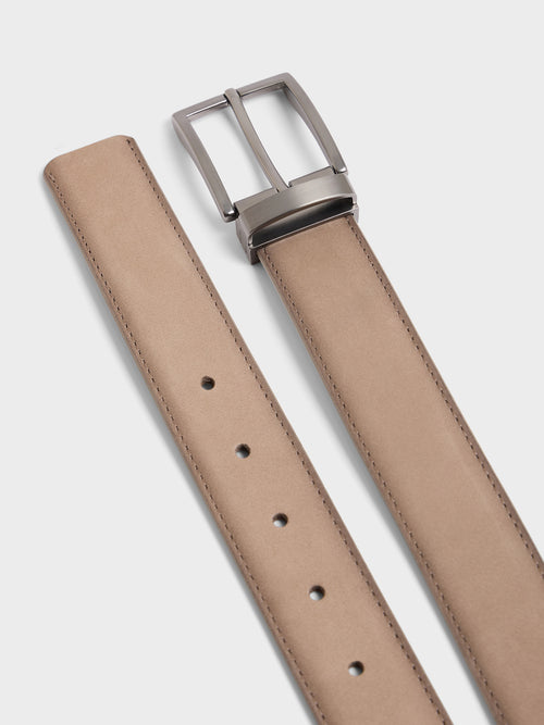 Ceinture ajustable en cuir nubuck marron - 2 - Father & Sons   - 12 