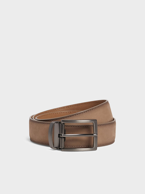 Ceinture ajustable en cuir nubuck marron - 1 - Father & Sons   - 12 