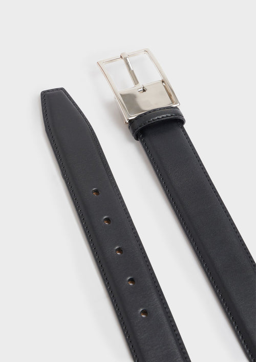 Ceinture ajustable en cuir lisse noir - 2 - Father & Sons   - 19 