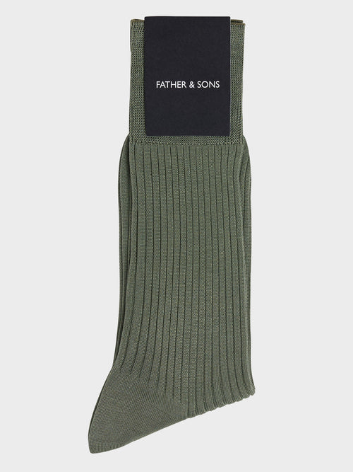 Chaussettes en coton fil d'Ecosse vert d'eau - 1 - Father & Sons   - 10 