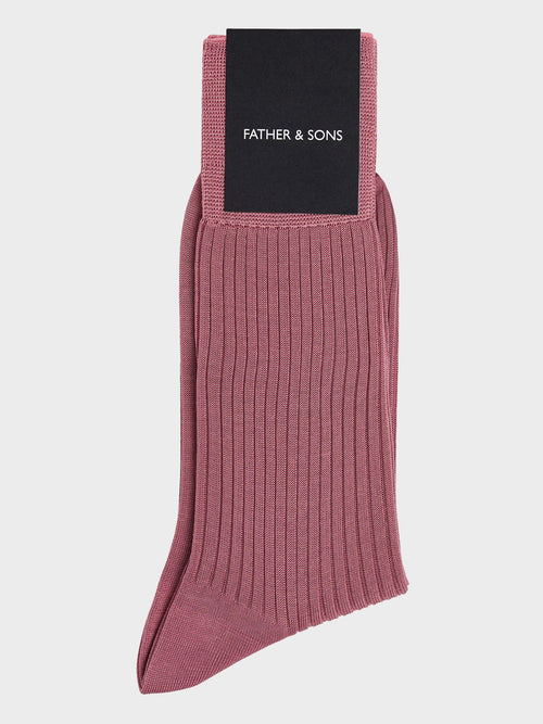 Chaussettes en coton fil d'Ecosse violet - 1 - Father & Sons   - 11 