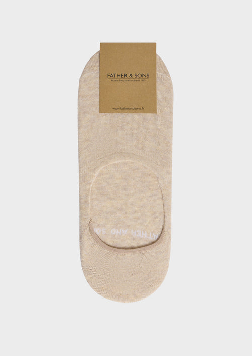 Chaussettes invisibles en coton mélangé uni beige - 1 - Father & Sons   - 7 
