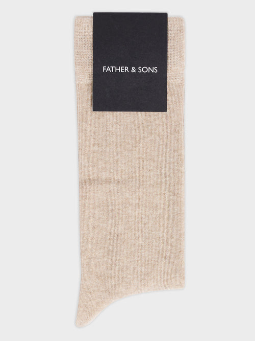 Chaussettes en coton bio mélangé beige - 1 - Father & Sons   - 13 