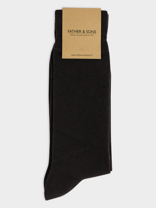 Chaussettes en coton bio mélangé marron - 1 - Father & Sons   - 15 