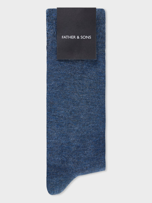 Chaussettes en viscose de bambou bleu indigo - Father & Sons   - 1 