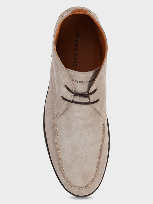 Boots en cuir nubuck beige - Father & Sons   - 2 