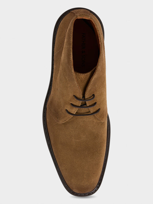 Boots en cuir nubuck camel - 2 - Father & Sons   - 1 