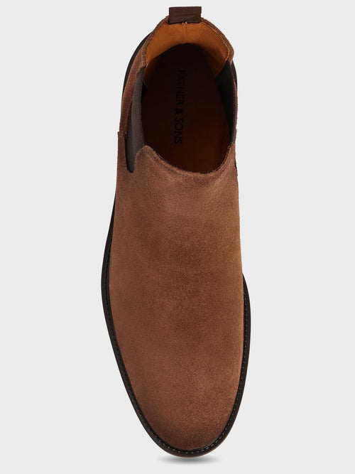 Bottines Chelsea en cuir nubuck camel - Father & Sons   - 2 