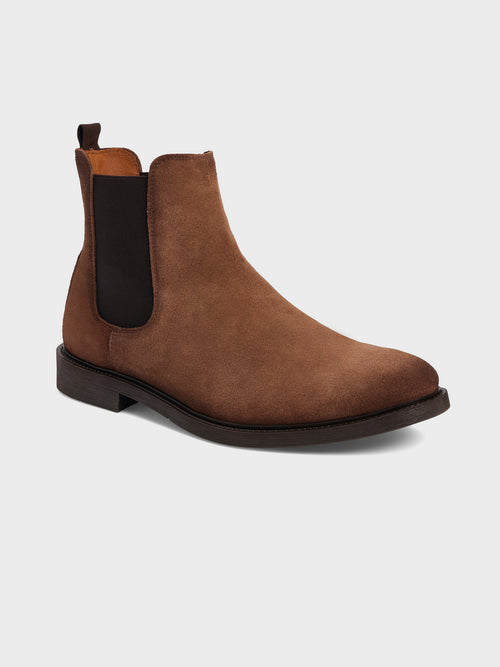 Bottines Chelsea en cuir nubuck camel - Father & Sons   - 1 