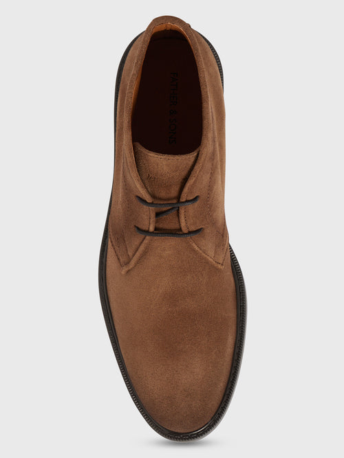 Boots en cuir nubuck camel - Father & Sons   - 2 