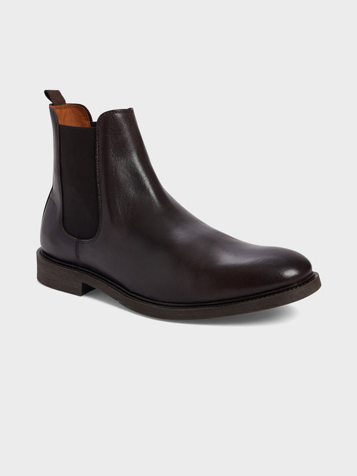 Bottines Chelsea en cuir lisse marron - Father & Sons   - 1 