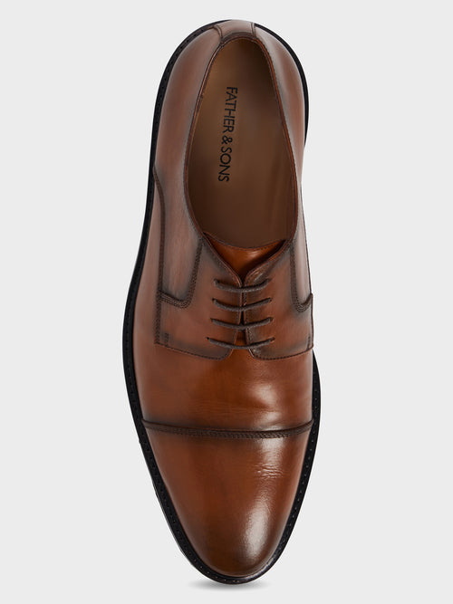 Derbies en cuir lisse cognac - Father & Sons   - 2 
