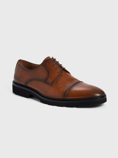 Derbies en cuir lisse cognac - Father & Sons   - 1 
