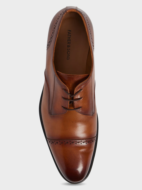 Derbies en cuir lisse cognac - Father & Sons   - 2 