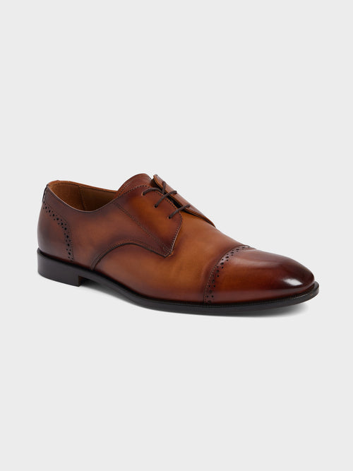 Derbies en cuir lisse cognac - Father & Sons   - 1 