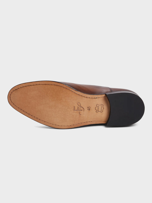 Richelieus en cuir lisse cognac - Father & Sons   - 3 