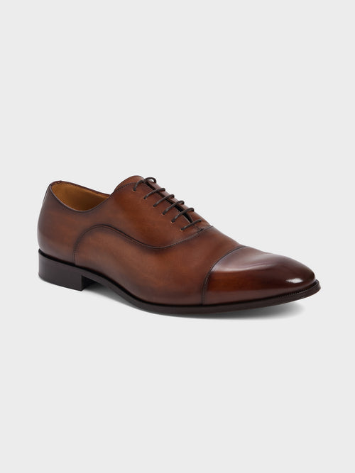 Richelieus en cuir lisse cognac - Father & Sons   - 1 