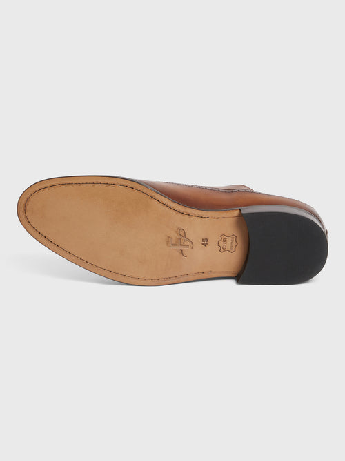 Richelieus en cuir lisse cognac - Father & Sons   - 3 