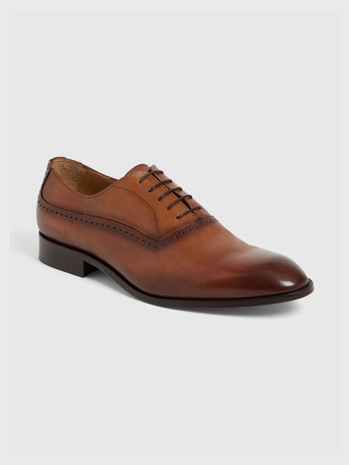 Richelieus en cuir lisse cognac - 1 - Father & Sons   - 13 