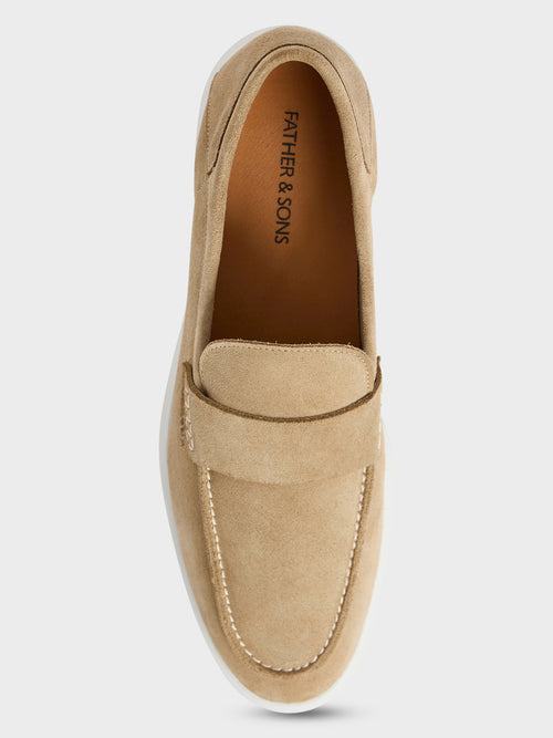 Mocassins en cuir nubuck beige - 2 - Father & Sons   - 5 