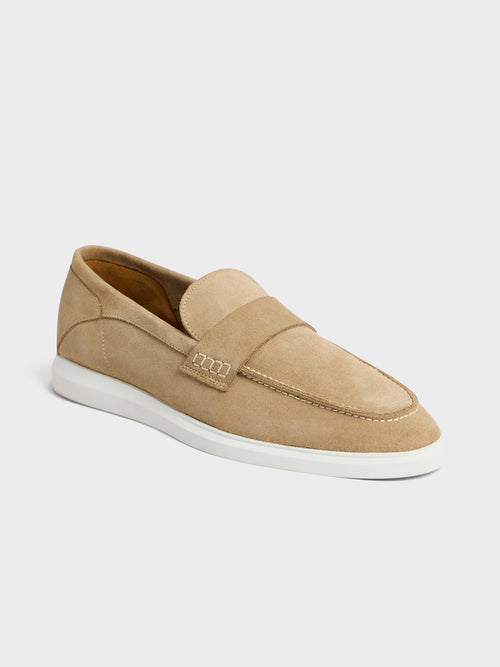 Mocassins en cuir nubuck beige - 1 - Father & Sons   - 5 