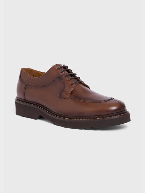Derbies en cuir lisse cognac - 1 - Father & Sons   - 20 