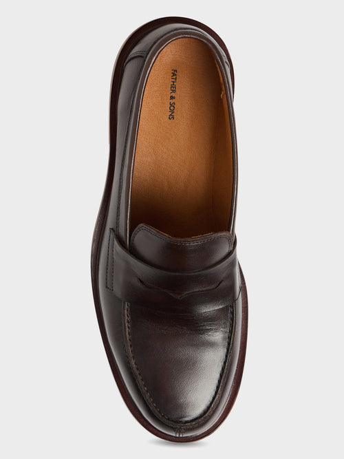 Mocassins en cuir lisse marron - 2 - Father & Sons   - 11 