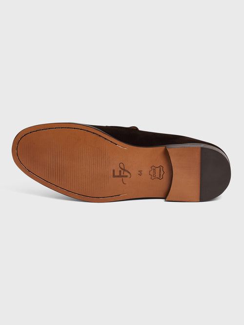 Mocassins en cuir nubuck marron - Father & Sons   - 3 