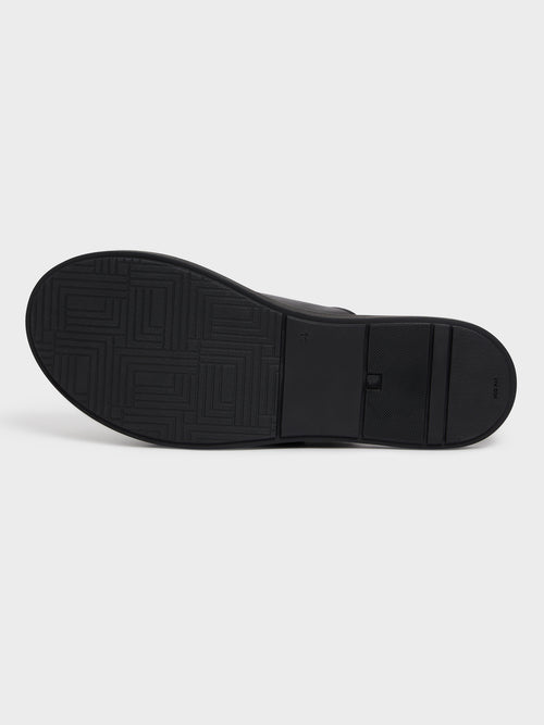 Sandales en cuir lisse noir - Father & Sons   - 3 