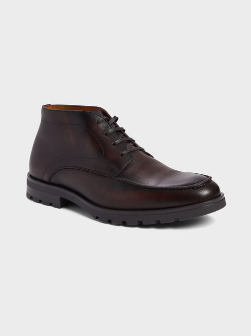 Boots en cuir lisse marron - Father & Sons   - 1 
