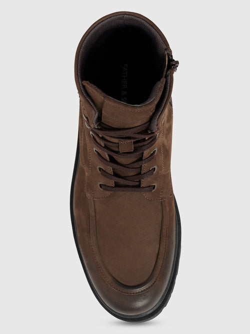 Boots en cuir nubuck marron - Father & Sons   - 2 