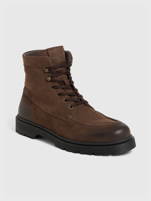 Boots en cuir nubuck marron - Father & Sons   - 1 
