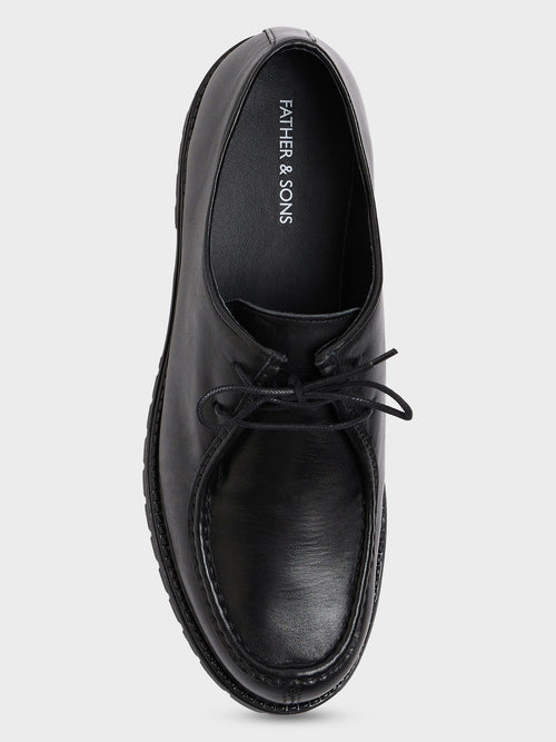 Derbies en cuir lisse noir - Father & Sons   - 2 
