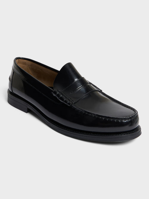 Mocassins en cuir lisse noir - 1 - Father & Sons   - 19 