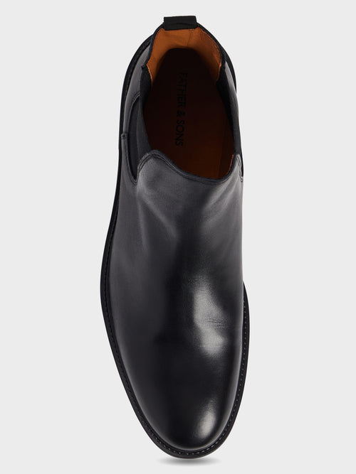 Bottines Chelsea en cuir lisse noir - Father & Sons   - 2 