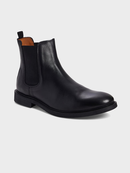 Bottines Chelsea en cuir lisse noir - Father & Sons   - 1 