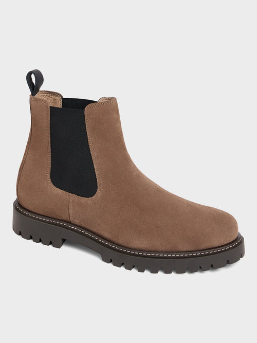 Bottines Chelsea en cuir nubuck marron - 1 - Father & Sons   - 5 