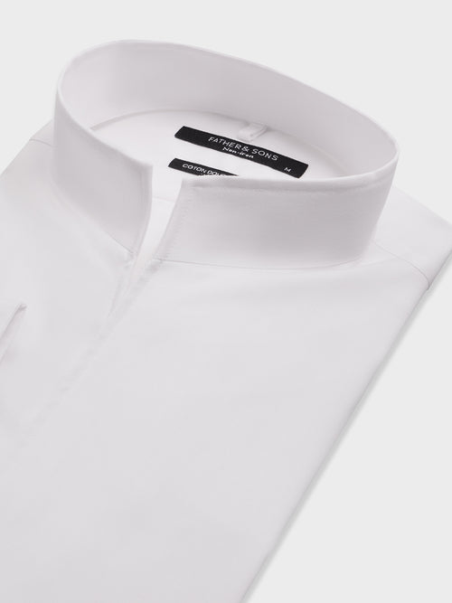 Chemise non-iron regular en twill de coton blanc - Father & Sons   - 2 
