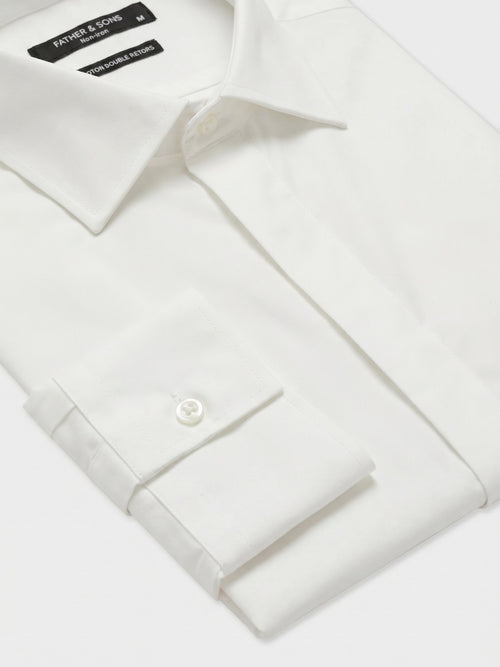 Chemise non-iron slim en twill de coton écru - Father & Sons   - 2 