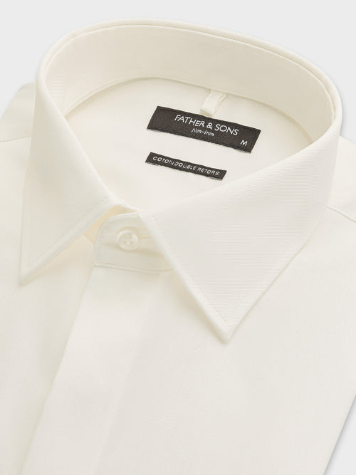 Chemise non-iron regular en twill de coton écru - Father & Sons   - 2 