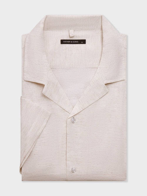 Chemise manches courtes regular beige clair - 1 - Father & Sons   - 9 