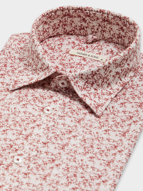 Chemise Slim en lin et coton à motif terracotta - 2 - Father & Sons   - 14 