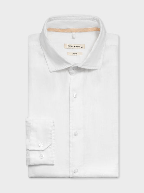 Chemise Slim en lin blanc - Father & Sons   -  