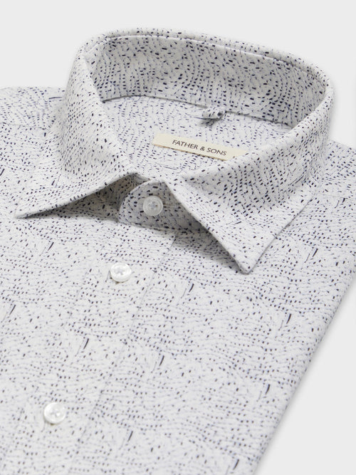 Chemise Slim en lin et coton à motif bleu ciel - 2 - Father & Sons   - 20 