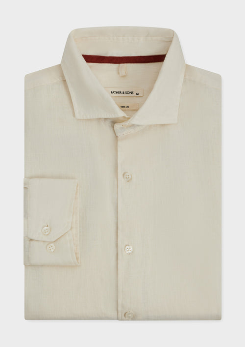 Chemise Slim en lin écru - Father & Sons   -  