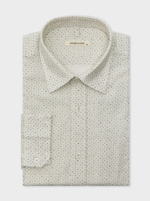 Chemise Slim en lin et coton à motif kaki - 1 - Father & Sons   - 20 