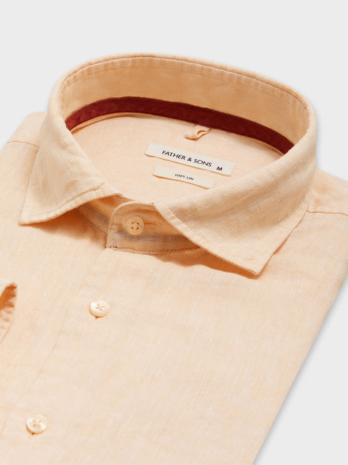 Chemise Slim en lin pêche - 2 - Father & Sons   - 16 
